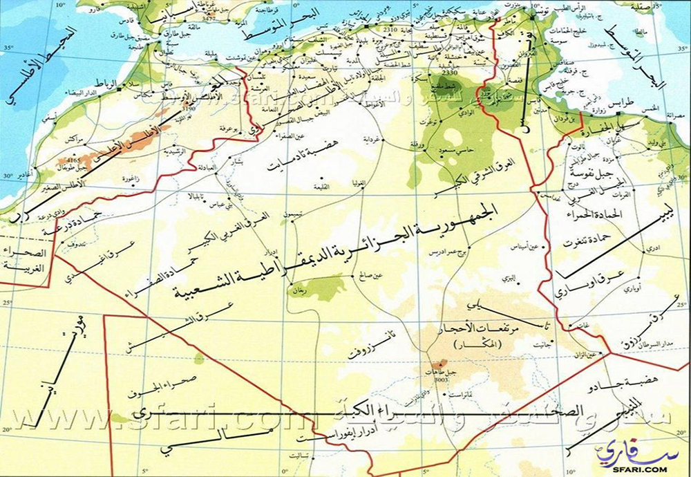 خريطة الجزائر ولايات 7463